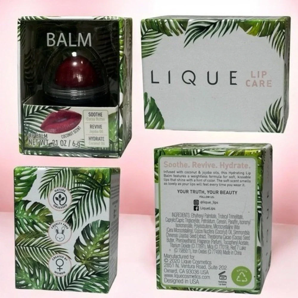 NWT 2 Pack LIQUE Lip Care Coconut Scent Lip Balm‎